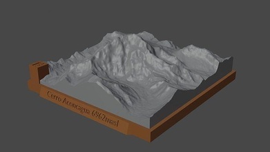 cerro aconcagua dağ manzara yanardağ arazi çevre doğa fotogrametri yükseklik dem Bilim 3d print model - Mito3D