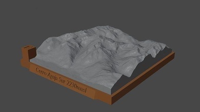 cerro aguja sur montaña paisaje volcán terreno ambiente naturaleza fotogrametría elevación dem Ciencias 3d print model - Mito3D