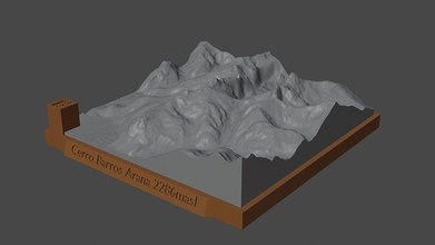 cerro barros arana mountain landscape volcano terrain environment nature photogrammetry elevation dem science 3d print model - Mito3D