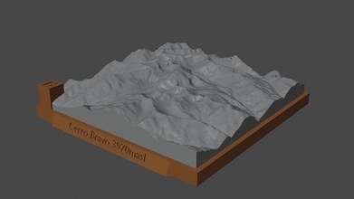 cerro Bravo montagna paesaggio vulcano terreno ambiente natura fotogrammetria elevazione dem scienza 3d print model - Mito3D