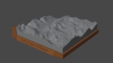 cerro conico montagna paesaggio vulcano terreno ambiente natura fotogrammetria elevazione dem scienza 3d print model - Mito3D