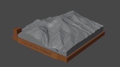 cerro toro montagna paesaggio vulcano terreno ambiente natura fotogrammetria elevazione dem scienza 3d print model - Mito3D