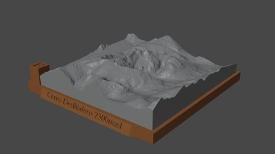 cerro kirletmek dağ manzara yanardağ arazi çevre doğa fotogrametri yükseklik dem Bilim 3d print model - Mito3D