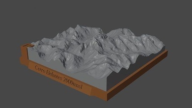 cerro elefantes montaña paisaje volcán terreno ambiente naturaleza fotogrametría elevación dem Ciencias 3d print model - Mito3D