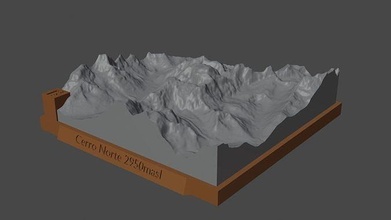 cerro norte montaña paisaje volcán terreno ambiente naturaleza fotogrametría elevación dem Ciencias 3d print model - Mito3D