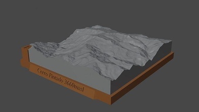 cerro pintado montanha panorama vulcão terreno Ambiente natureza fotogrametria elevação dem Ciência 3d print model - Mito3D