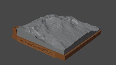 cerro risque argent Montagne paysage volcan terrain environnement nature photogrammétrie élévation dem science 3d print model - Mito3D
