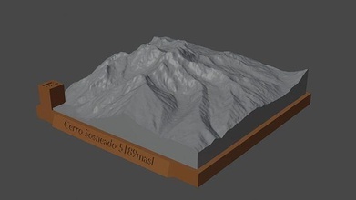 cerro somnolent Montagne paysage volcan terrain environnement nature photogrammétrie élévation dem science 3d print model - Mito3D