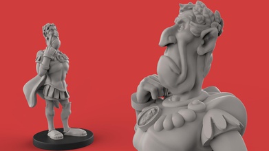 cesar figurine miniature asterix obelix roman soldier games toys board 3d print model - Mito3D