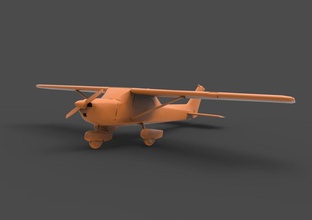 cessna portakal uçak 172 skyhawk pervane avion küçük oyunlar oyuncaklar 3d print model - Mito3D