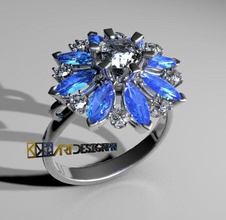 cestino navette anelli montature gioielli design jewelry challenge rings stampa 3d 3d print model - Mito3D