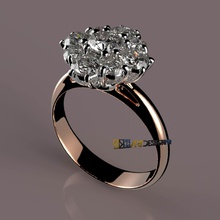 cestino diamanti - diamond-ring printable artdesignpn jewellery gold jewel jewelry ring diamond classic rings 3d print model - Mito3D