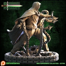 sorcerer wizard character pre-supported board game dungeons dragons tabletop mage rpg escenery sculpt sculpture mmorpg games toys 3d print model - Mito3D