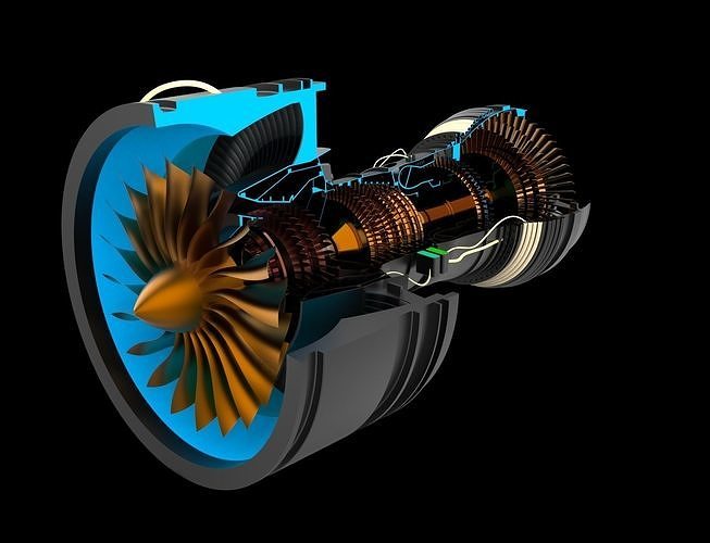 cfm56 internacional motores motor ge aviação aeronáutico compressor alto pressão turbina aeronave avião catia keyhot prattwhitney cilindro precisão helicóptero diesel ciência engenharia 3D print model - Mito3D