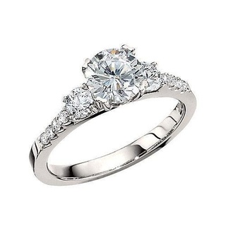 cg341 calcul diamant engagement bague argent or mode solitaire joux 3d bijoux l'amour anneaux 3d print model - Mito3D