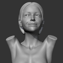 ch niña busto 3d impresión modelo personaje personas humano cabeza retrato mujer hembra cara presidente lindo hombre escultura Actriz celebridad Arte 3d print model - Mito3D