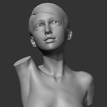 ch girl bust g 3d print model character human head portrait woman female face cute man sculpture actress celebrity art sculptures famous 3d print model - Mito3D