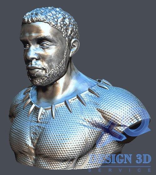 chadwick boseman pantera nera scultura arte armatura arredamento statua sculture 3D print model - Mito3D