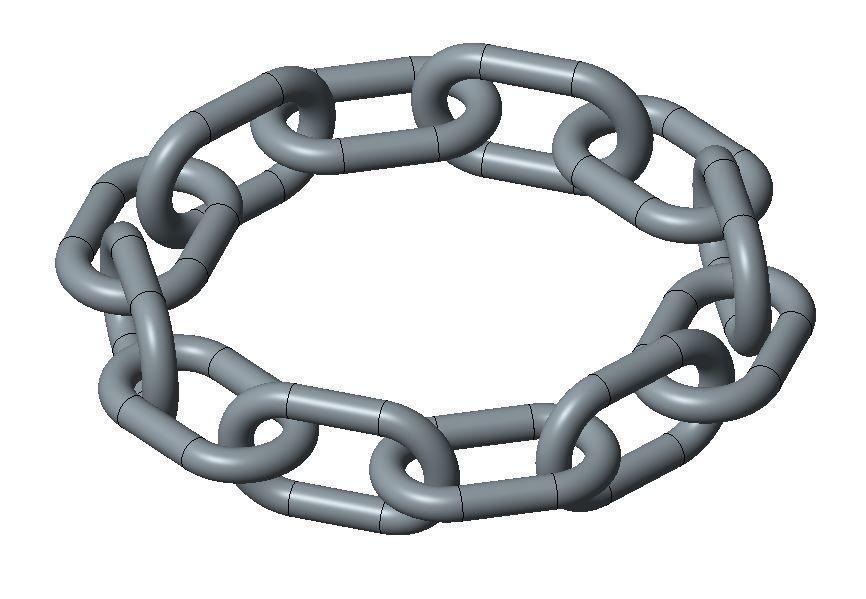 de la cadena art diseño enlace brazo infinito matemática 3D print model - Mito3D