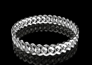 Zincir mücevher Yazdır metal kol zincir bağlantı yazdırılabilir gümüş sterlin araç düğün nişan takı 3d print model - Mito3D