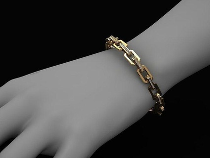 catena braccialetto gioielleria sicurezza contemporaneo astratto energia gemme braclato illustrazione oro tecnologia attività commerciale ritagliare filo architettura braccialetti 3d print model - Mito3D