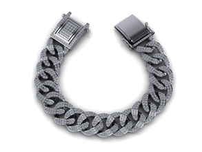 catena bracciali 01 diamante pietra gioielli connessione l'acciaio argento moda stile oro gioiello 3dprint chainbracelets uomini donne la collana 3d print model - Mito3D