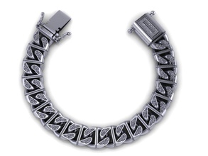 chain bracelets 07 necklace keychain link chainlink lock jewel jewelry fashion style bracelet 3dprint silver 3d print model - Mito3D
