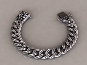 chain bracelets 09 jewelry bracelet jewel man fashion metallic silver design steel 3d print model - Mito3D