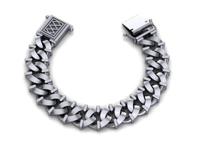 chain bracelets 15 jewelry necklace keychain link chainlink silver lock fashion biker 3dprint jewel design 3d print model - Mito3D