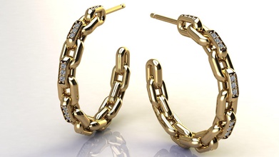 catena orecchino diamanti taglia 25 mm gioielleria oro stampabile lusso platino argento brillante gemma diamante gioiello orecchini abbigliamento moderno elegante design 3d print model - Mito3D