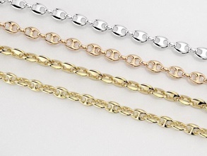 eslabón de la cadena joyería pulsera las joyas chainlink llavero enlace plata oro el platino lujo sterling colgante pulseras 3d print model - Mito3D