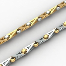 chain link jewelry gold bracelet silver vintag jewel printable fashion beauty cnc bracelets 3d print model - Mito3D