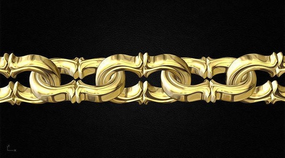 Kette Verknüpfung Gold Juwel Schmuck Goldkette 3d print model - Mito3D