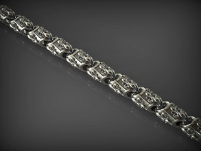 maillon de chaîne 109 bijoux la collier d'argent livre sterling or imprimable l'engagement mode beauté fleur lis le bracelet les bracelets santayork 3d modèle chaînes roi reine 3d print model - Mito3D