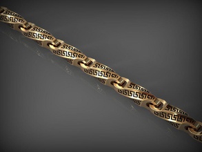la cadena de enlace 140 joyería pulsera el collar ropa símbolo plata art imprimible sterling diseño meandr meandro miandr miander oro cadenas las pulseras 3d print model - Mito3D