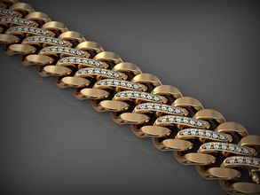 catena di collegamento 149 gioielli oro stampabile argento santayork 3d 3dmodel chainlink braccialetto braceletlink la collana matrimonio fidanzamento uomo uomini brutale cool bracciali 3d print model - Mito3D