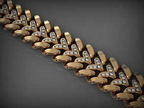 catena collegamento 151 gioielleria oro argento stampabile moda braccialetto braccialetti catene gioiello santayork gemma gemme brillante accessorio 3d 3djewelry 3dmodel tipo uomo 3d print model - Mito3D