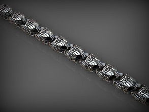 catena di collegamento 157 gioielli argento stampabile oro lusso santayork le catene braccialetto gufo gufi bracciali 3d modello uomo donna matrimonio amore moda intelligente 3d print model - Mito3D