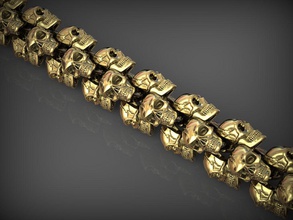 catena di collegamento 170 gioielli lusso argento stampabile oro la collana collane le catene braccialetto bracciali santayork babochka moda brutale cranio teschi uomo biker 3d print model - Mito3D