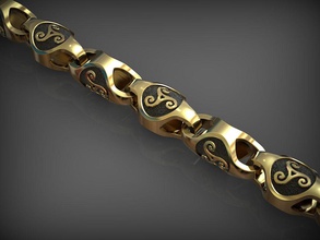 chaîne lien 176 bijoux argent imprimable bijou or mode chaînes bracelet bracelets collier colliers babochka santayork triskel triskelion symbole mariage labirint 3d print model - Mito3D