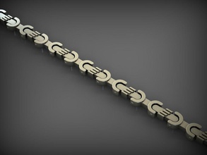 Kette-Glied 99 Schmuck Kette link chainlink Ketten Halskette - Armband Juwel gold Kleidung Hals beeds Armbänder 3d print model - Mito3D