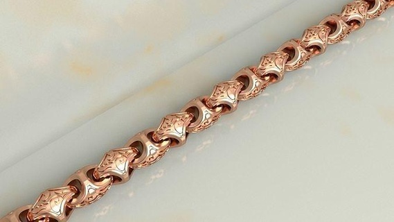 chain link bracelet necklace 04 steel symbol art chrome metallic pendant chainlink wristband gold silver jewelry bracelets 3d print model - Mito3D