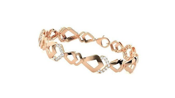 chain link high jewelry diamond bracelet 3dm stl renders heavy unisex printable jewel wedding jewellery luxury bracelets cuban italian 3d print model - Mito3D