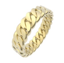 chain link ring - uk size n 5mm wide jewelry rings chainlink wedding weddingband ladiesring gold plain simple 3dprint 3dp 3ddesign design unique silver printble jewellery weddingring 3d print model - Mito3D