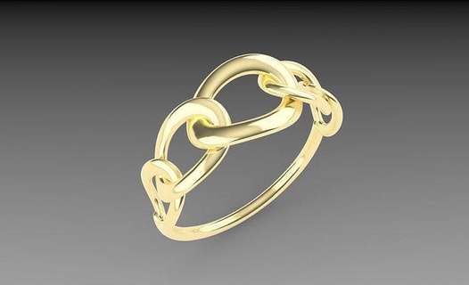 chain link ring jewel gold jewelry printable diamond rings fashion jewellery cuban necklace bracelet jewelri silver 3d print model - Mito3D