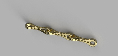 Zincir bağlantı taş Ayarlamak çelik metalik krom altın tasarım parlak gümüş platin bilezik fantezi elmas takı kolyeler 3d print model - Mito3D