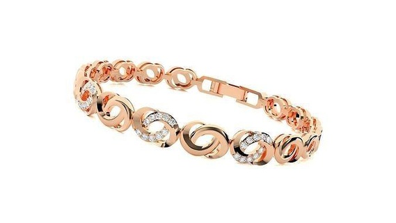 chain loop high jewelry diamond bracelet 3dm stl renders heavy unisex printable jewel wedding jewellery luxury bracelets cuban italian 3d print model - Mito3D
