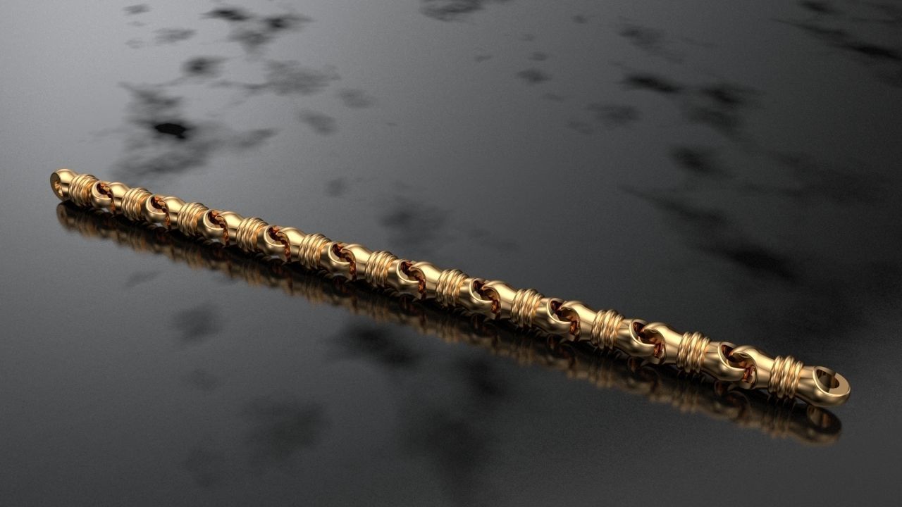 chain model 2 gold silver chainlink bracelet necklace new 3d print jewel jewelry fashion diamond show bracelets 3D print model - Mito3D