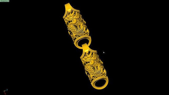 catena tubo Drago lusso oro Stampa gioielleria ciondoli 3d print model - Mito3D