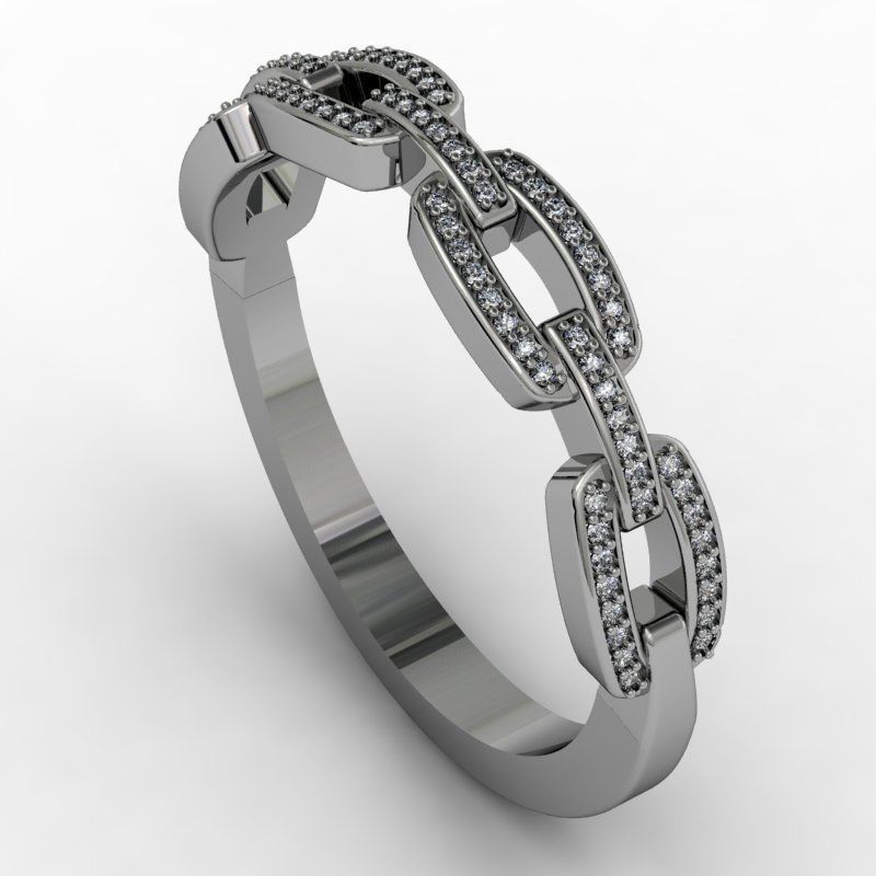 chain ring jewelry gold diamond jewellery printable rings mens 3D print model - Mito3D